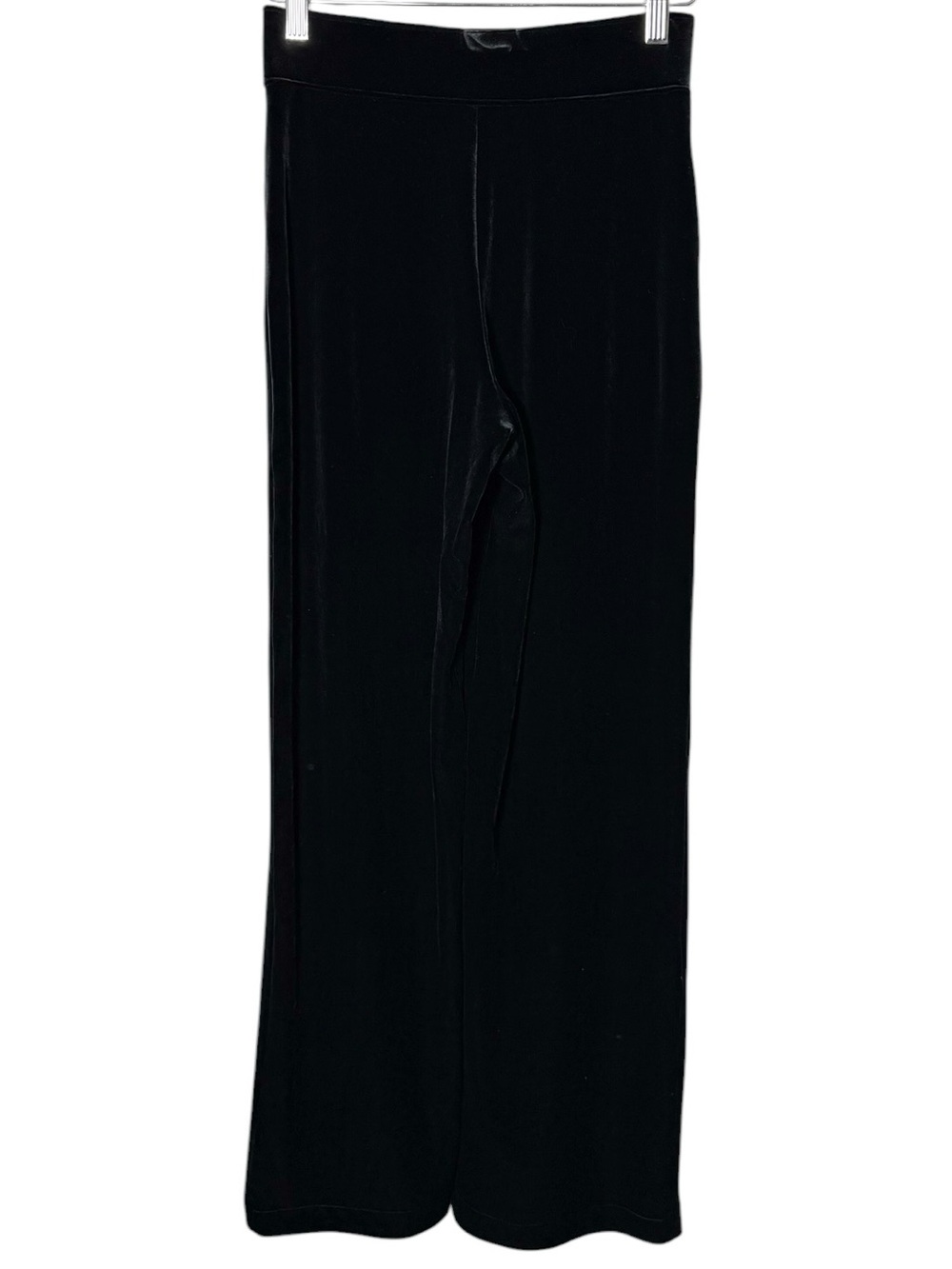 Spanx Black Velvet Front Slit Wide Leg Pants Size SP - Picture 5 of 7